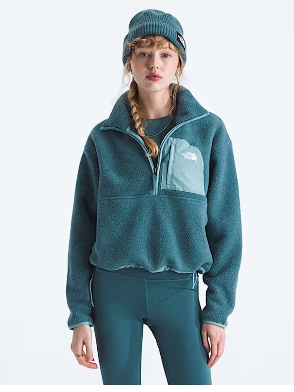 The North Face Yumiori Off-Peak 1/2 Zip Fleece with Chest Pocket Sz XL Teal